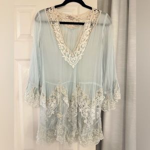 Antica Sartoria by Giacomo cinque lace Italy Cotton top